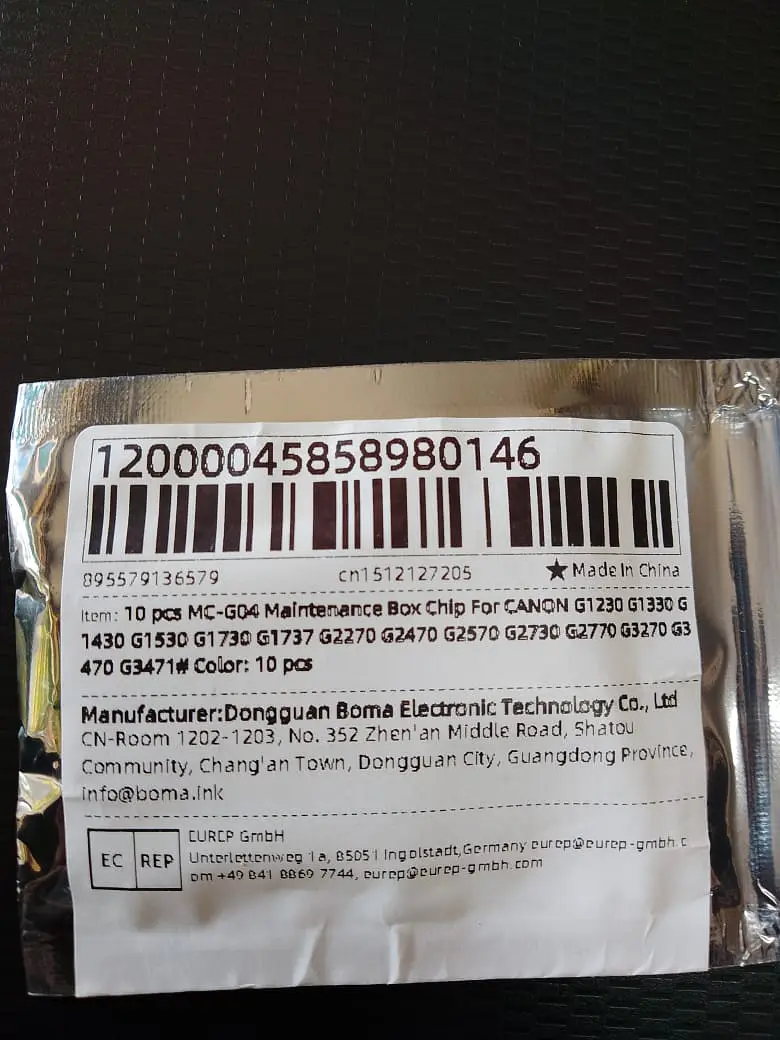 Canon MC-G02, MC-G04 Maintenance Catridge Chip